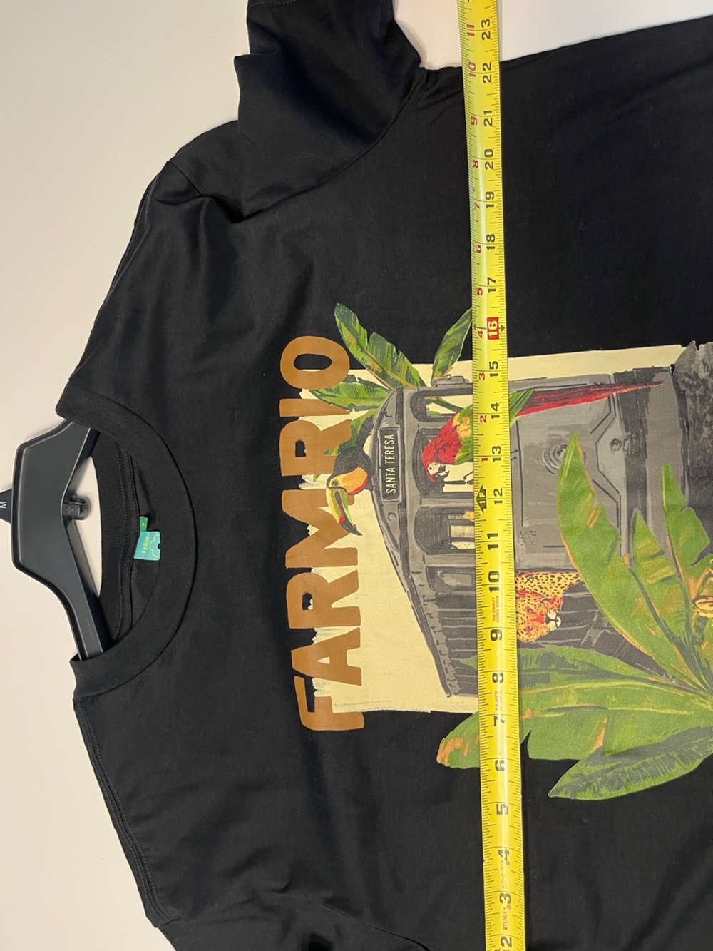 FARM RIO Black Graphic Tee with Tropical Train and Parrot - Picture 6 of 10